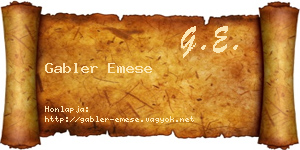 Gabler Emese névjegykártya